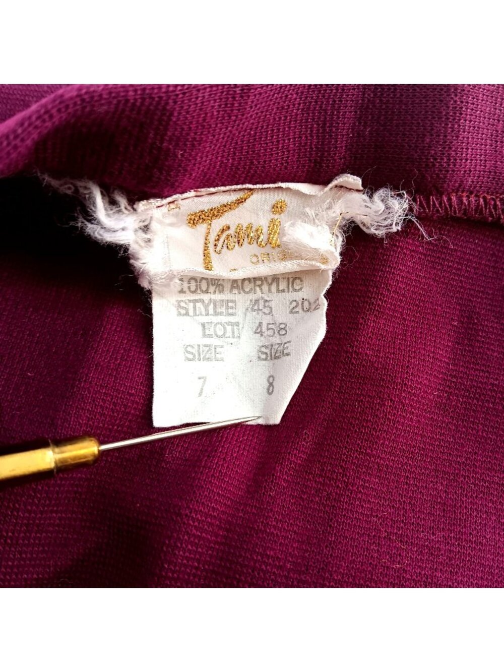 True Vintage Skirt 24" 24W 7 1970's Womens pleated Royal Purple Tami California